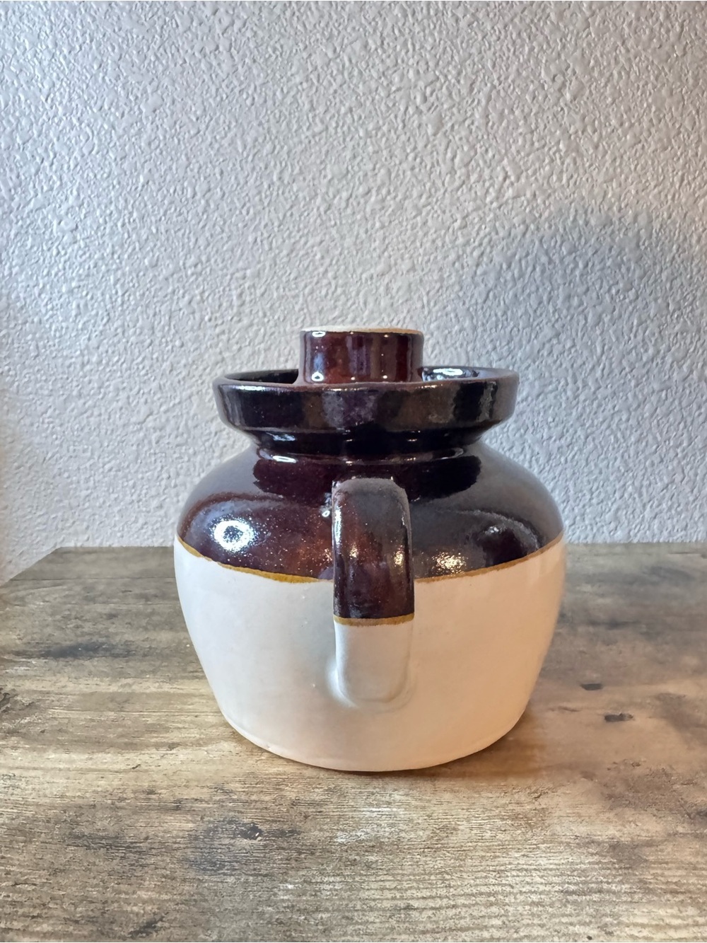 Brown & Cream Stoneware Crock Jar with Lid - Picture 7 of 12